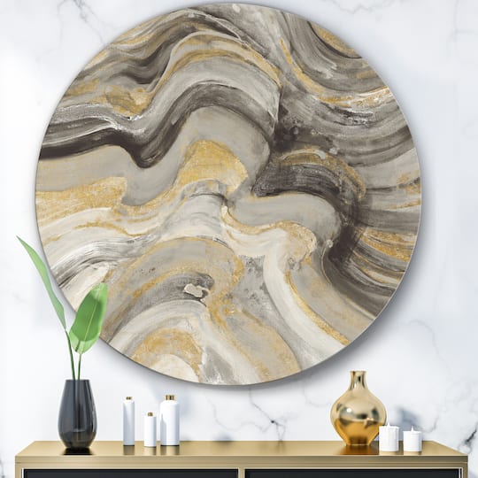 Designart - Glam Gold Canion - Glam Metal Circle Wall Art